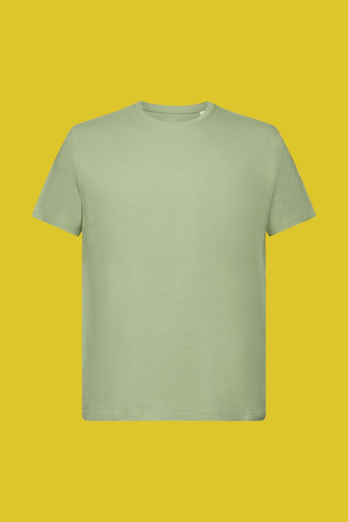 Jersey T-shirt, cotton-linen blend, PALE KHAKI, detail image number 6