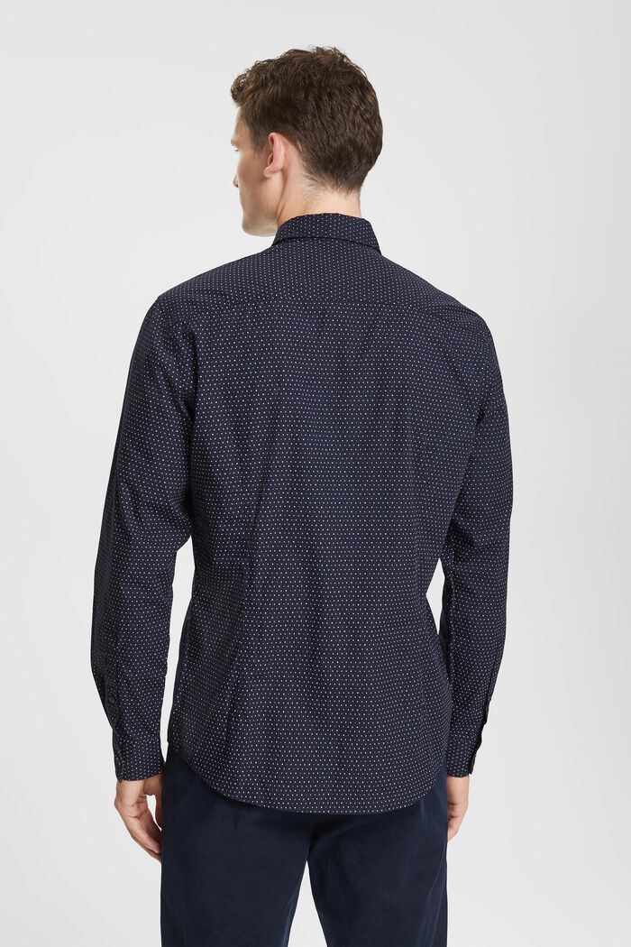 Sustainable cotton patterned shirt, NAVY, detail image number 3
