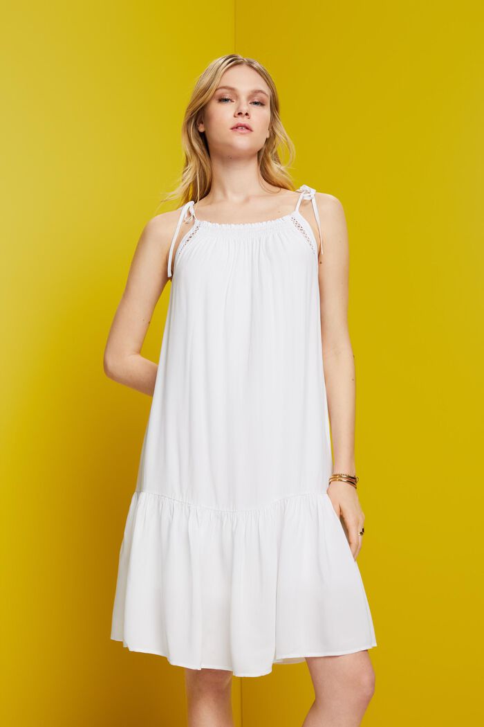 Strappy dress with smock, WHITE, detail image number 0