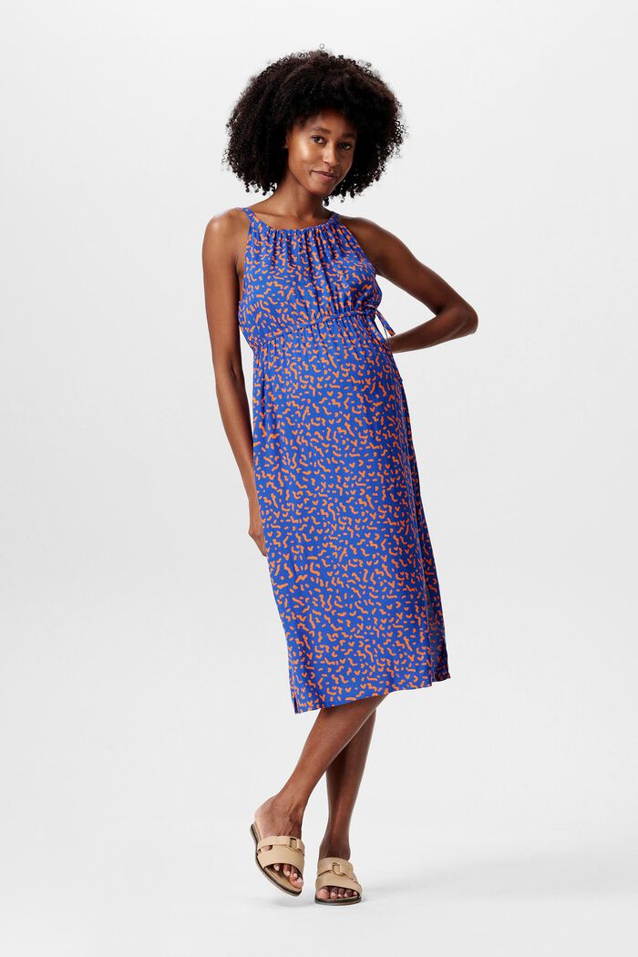 MATERNITY Printed Sleeveless Dress, ELECTRIC BLUE, detail image number 0