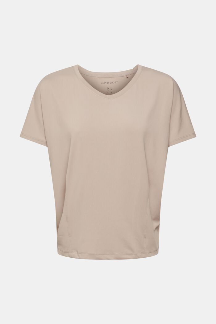 Active v-neck t-shirt with E-DRY, BEIGE, detail image number 3