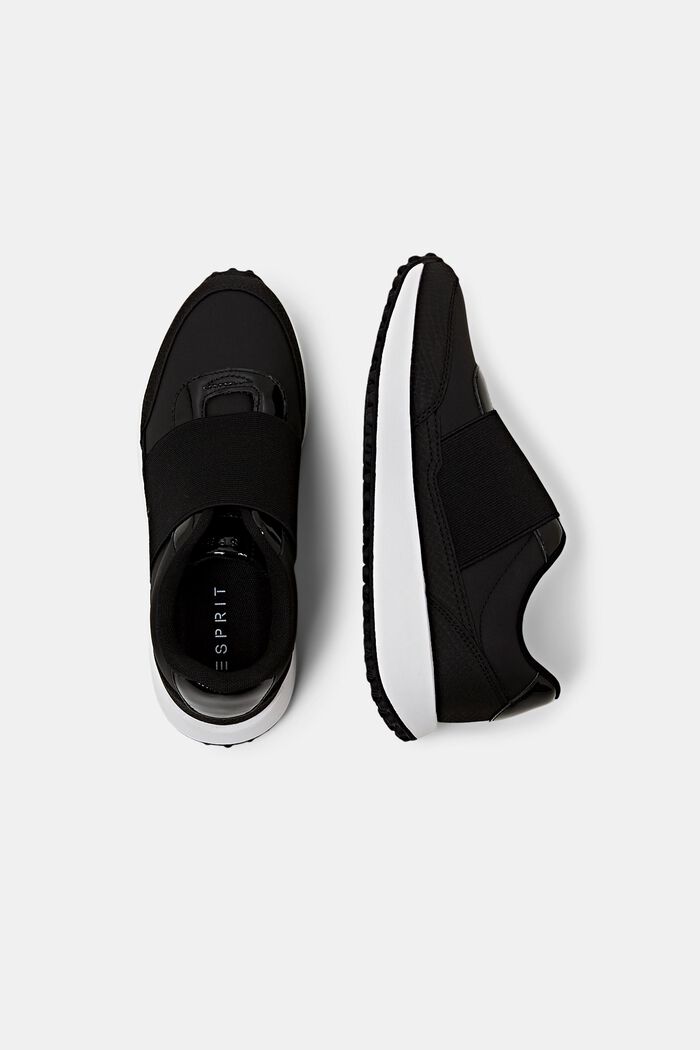 Faux Leather Slip-On Trainers, BLACK, detail image number 4