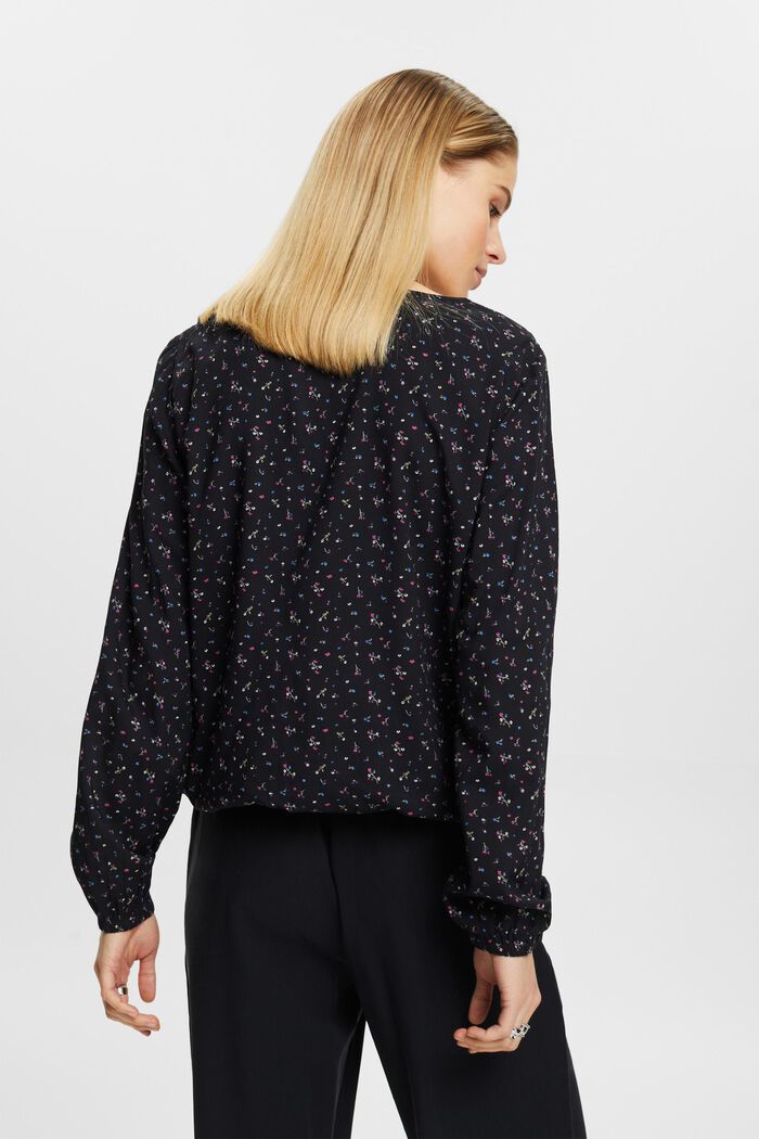 Patterned blouse, LENZING™ ECOVERO™, NEW BLACK, detail image number 3