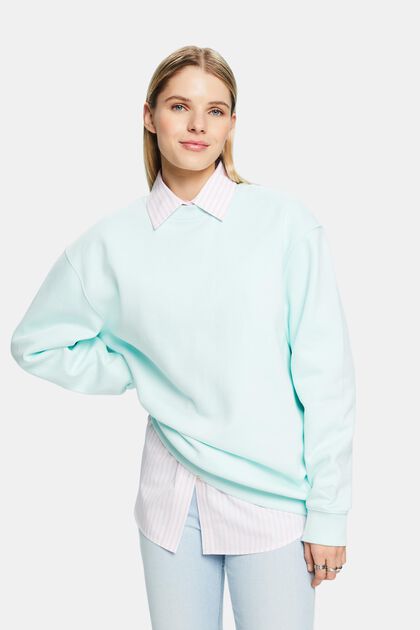 Cotton Blend Pullover Sweatshirt