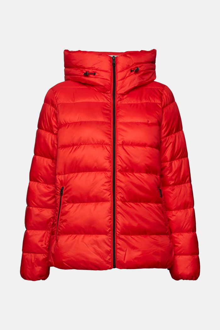 Recycled: puffer jacket with a hood, RED, detail image number 6
