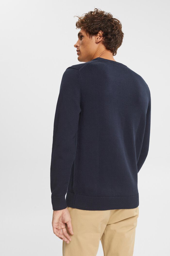 Sustainable cotton knit jumper, NAVY, detail image number 3