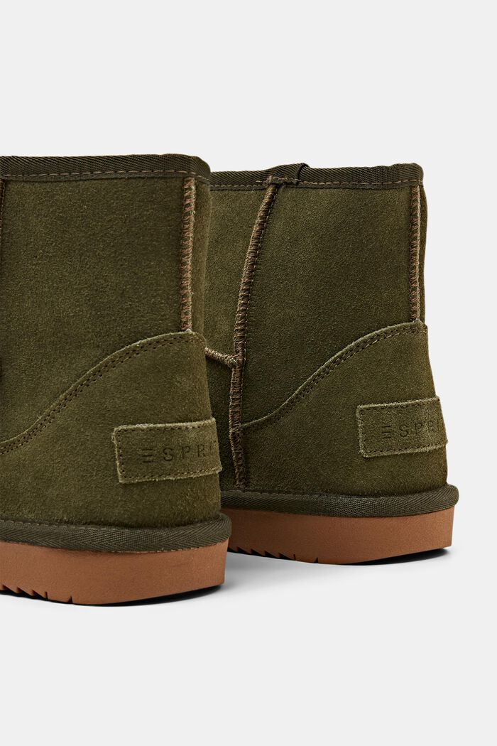 Suede Faux Fur Lined Boots, KHAKI GREEN, detail image number 4