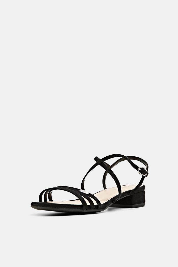 Strappy sandals in faux suede, BLACK, detail image number 2