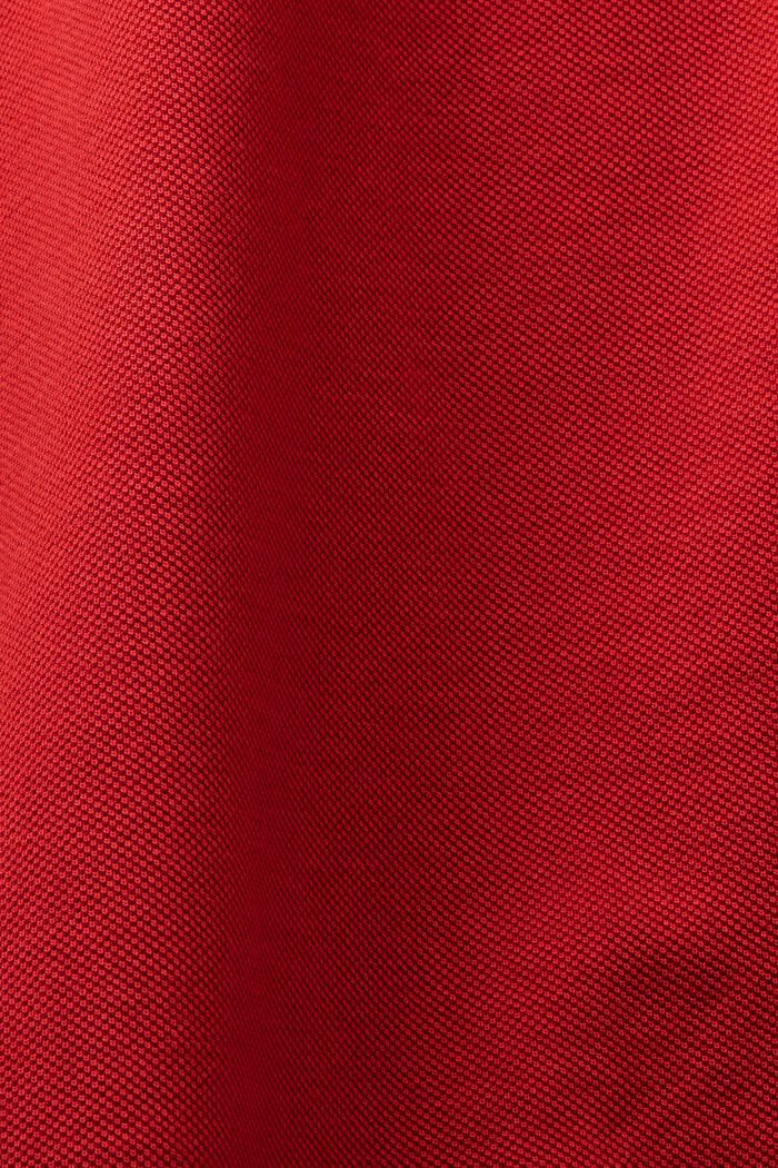 Cotton Pique Polo Shirt, DARK RED, detail image number 6