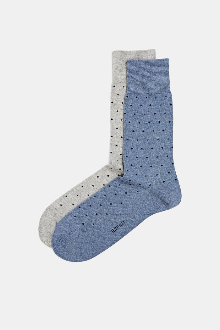 2-Pack Polka Dot Chunky Knit Socks, GREY/BLUE, detail image number 0