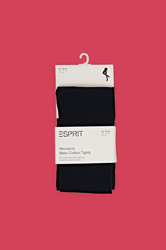 Opaque cotton blend tights, MARINE, detail image number 2