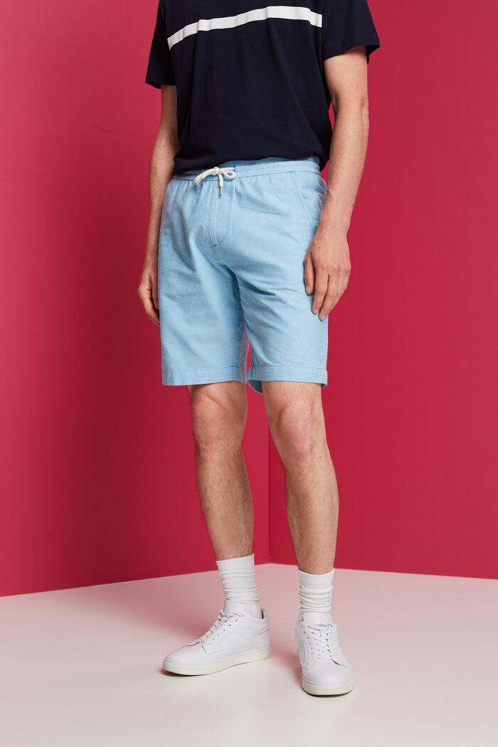 Pull-on twill shorts, 100% cotton, DARK TURQUOISE, detail image number 0