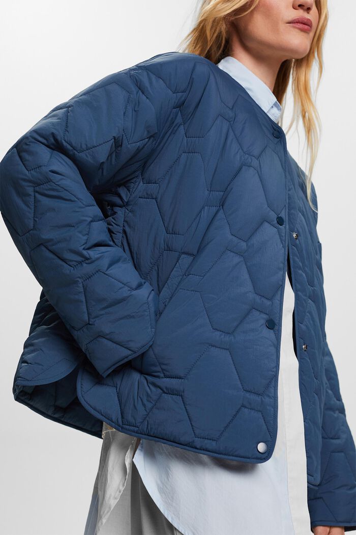 Recycled: lightweight quilted jacket, GREY BLUE, detail image number 2