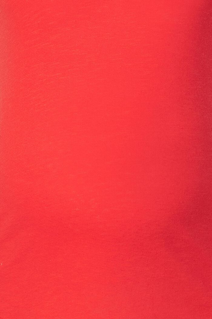 Linen blend: double V-neck T-shirt, RED, detail image number 2