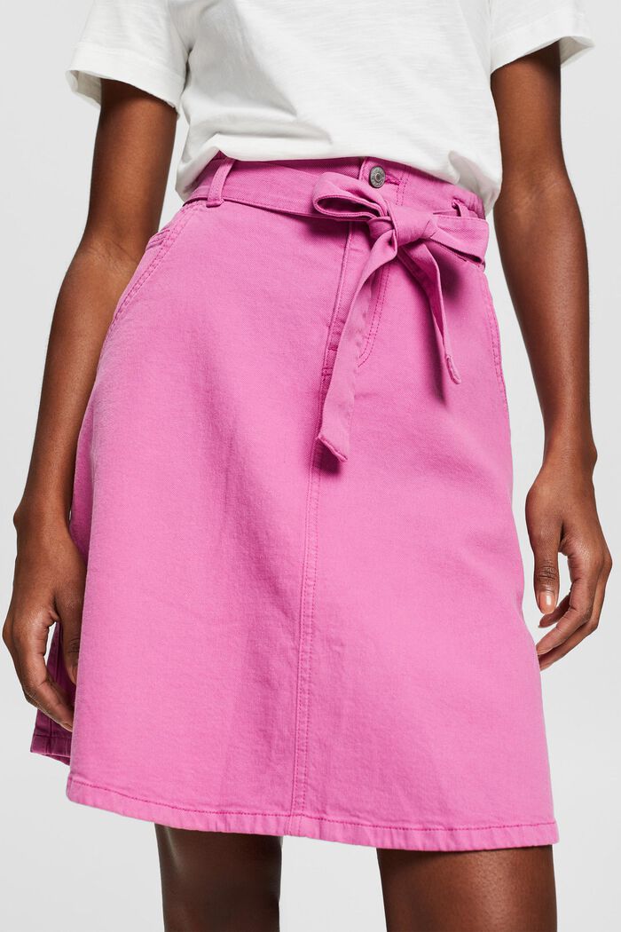 Containing hemp: skirt with a tie-around belt, PINK FUCHSIA, detail image number 2