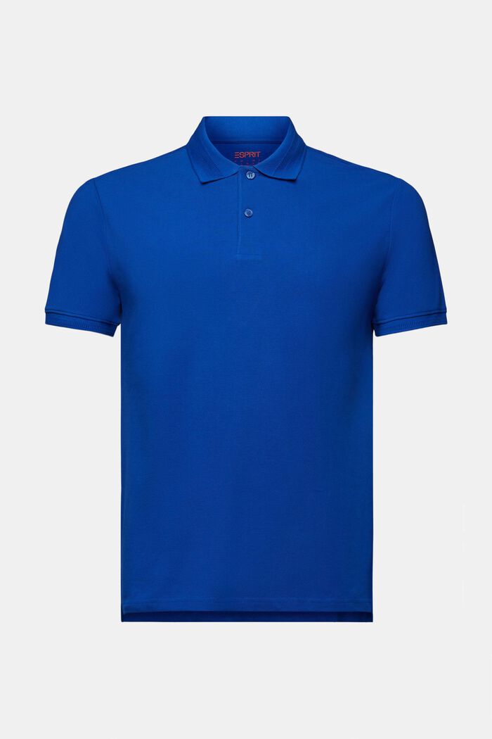Cotton Pique Polo Shirt, BRIGHT BLUE, detail image number 5