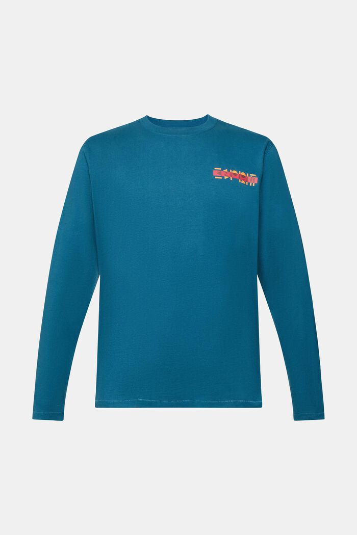 Jersey long sleeve top with small logo print