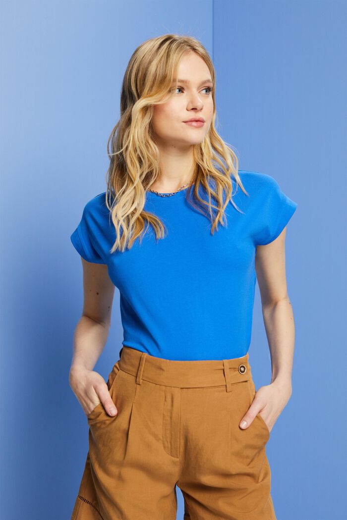 Basic t-shirt, 100% cotton, BRIGHT BLUE, detail image number 0