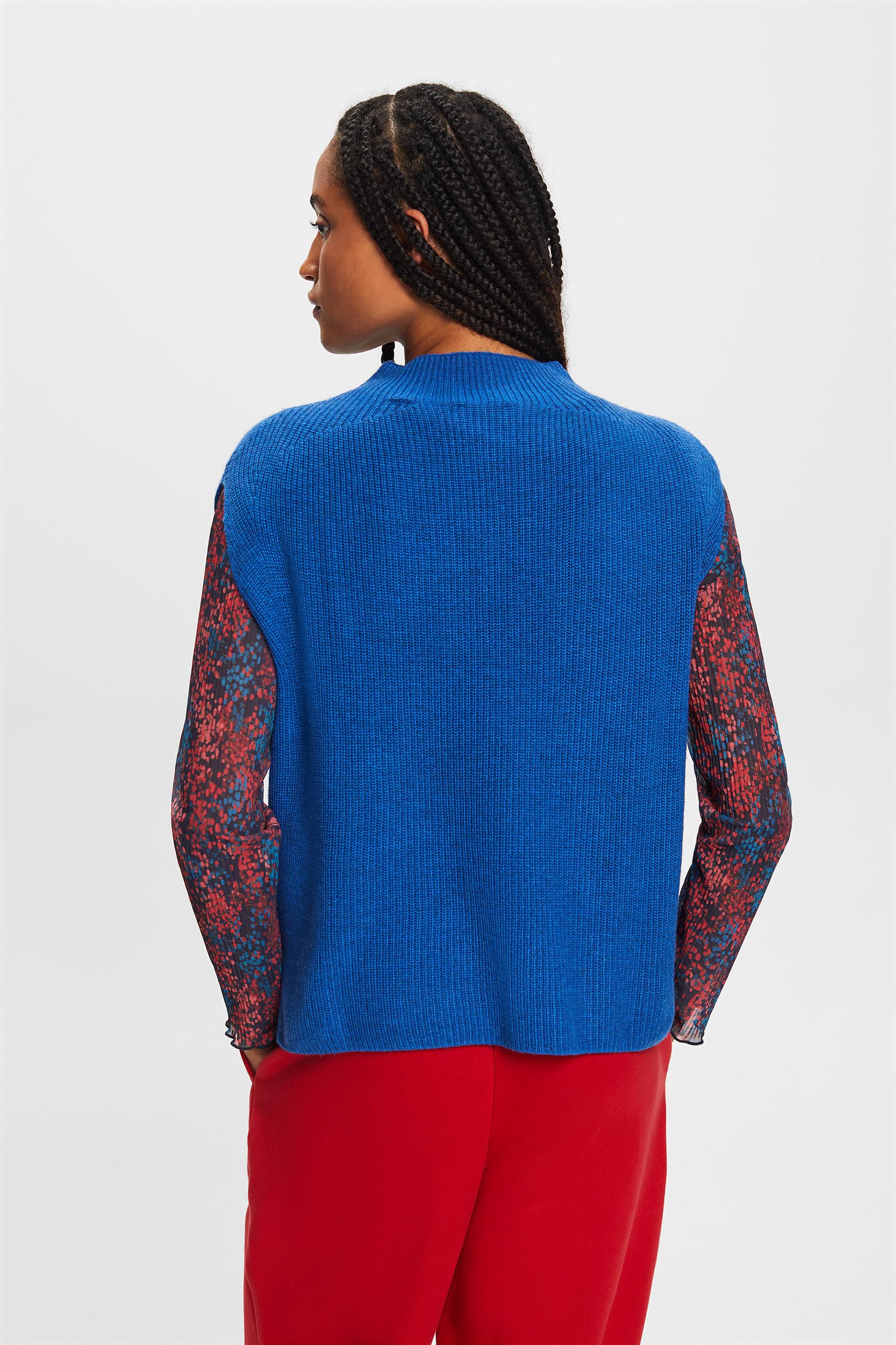 Wool Blend Rib-Knit Vest at our online shop - ESPRIT
