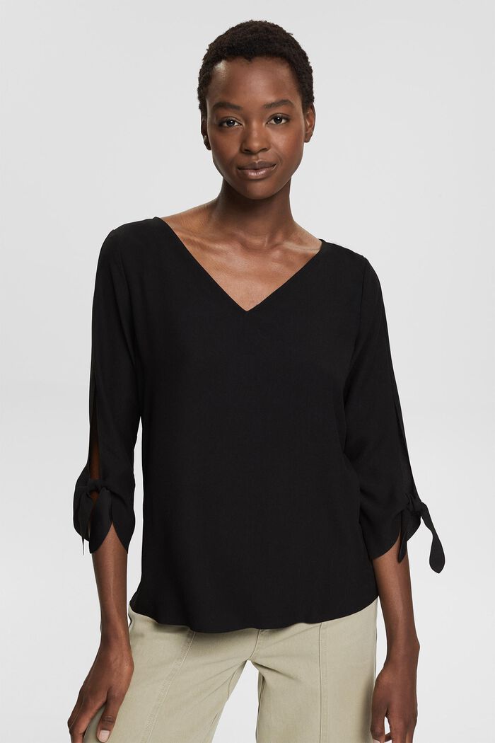 ESPRIT - Stretch blouse with open edges at our online shop