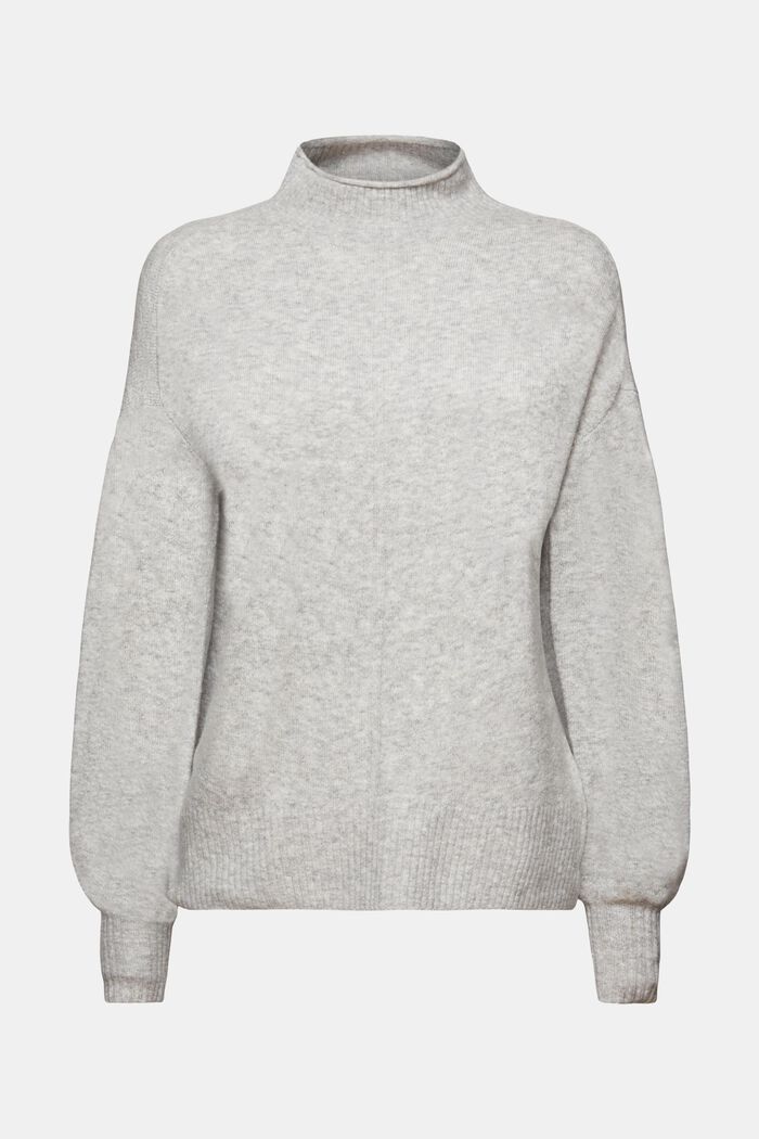 Mockneck Sweater, LIGHT GREY, detail image number 6