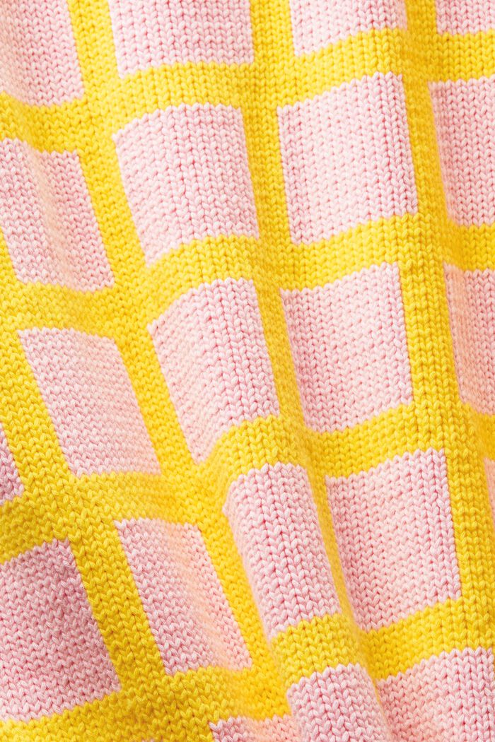 Logo Grid Chunky Knit Sweater, YELLOW, detail image number 5