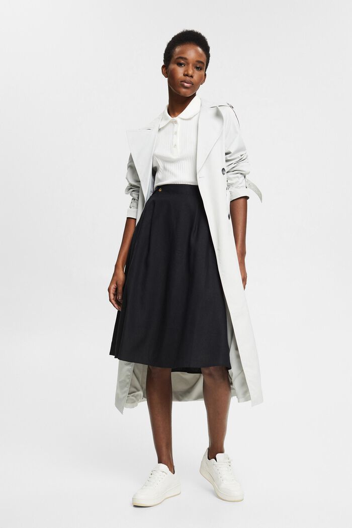 Blended linen skirt with button details