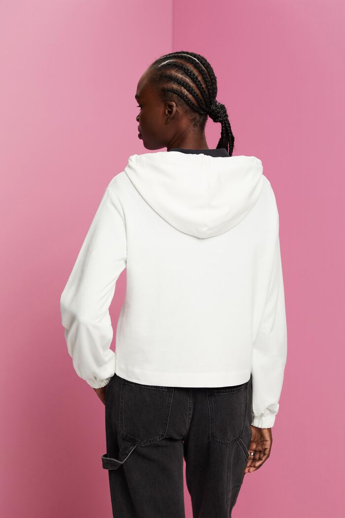 Hoodie sweatshirt with embroidery, OFF WHITE, detail image number 3