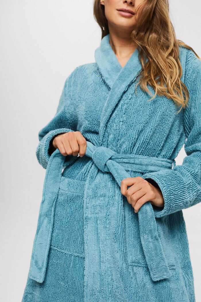 ESPRIT - Ribbed-effect bathrobe at our online shop