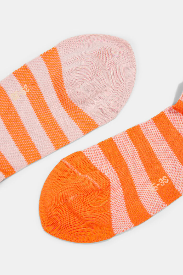 Two pack of trainer socks made of cotton mesh, ORANGE, detail image number 1