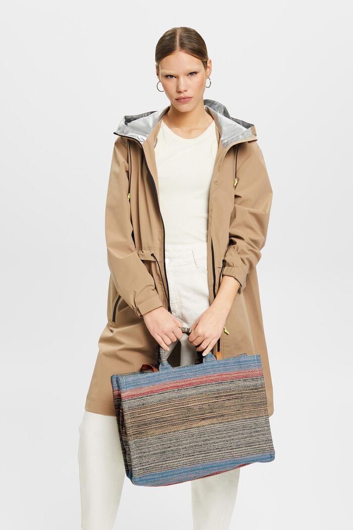 Shopper bag in multi-coloured design, MULTICOLOUR, detail image number 4