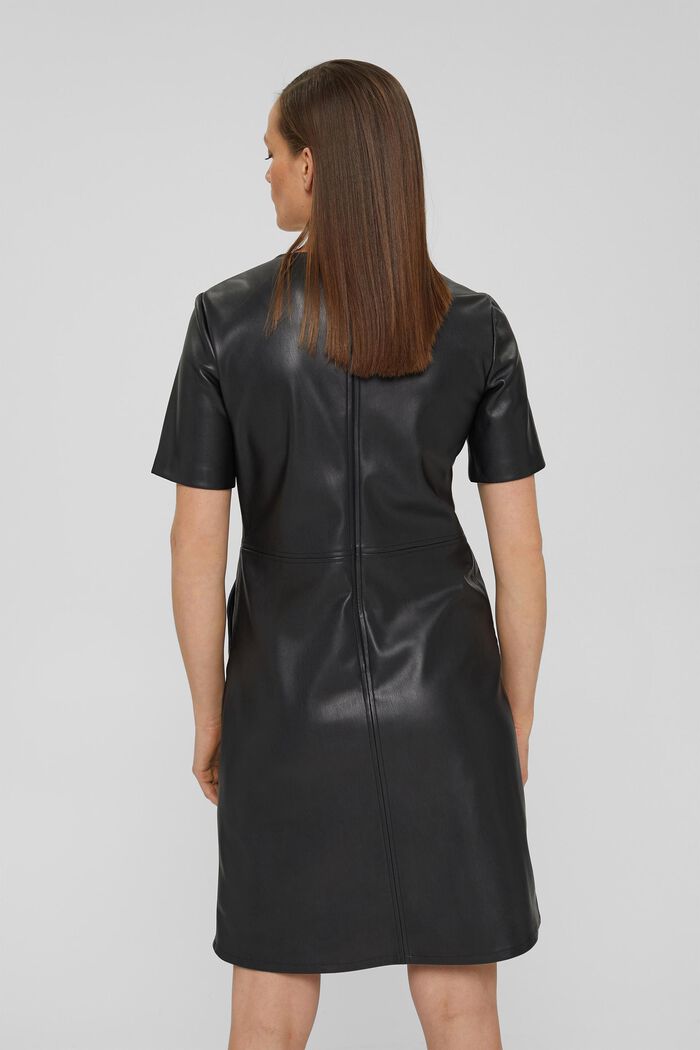 Faux leather sheath dress, BLACK, detail image number 3