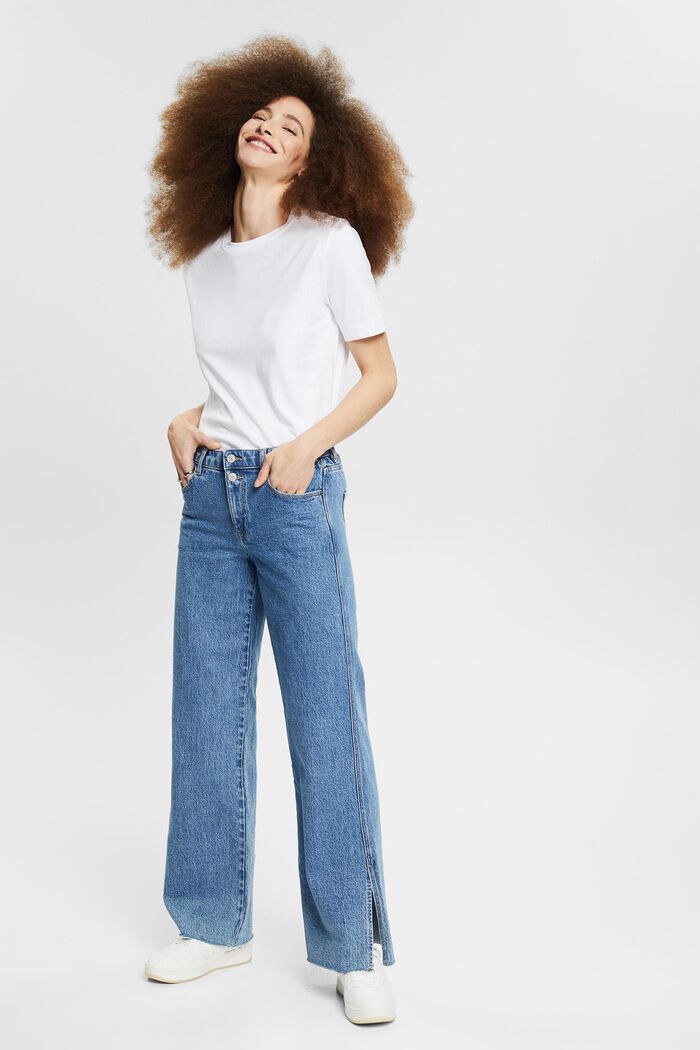 Wide leg jeans in organic cotton
