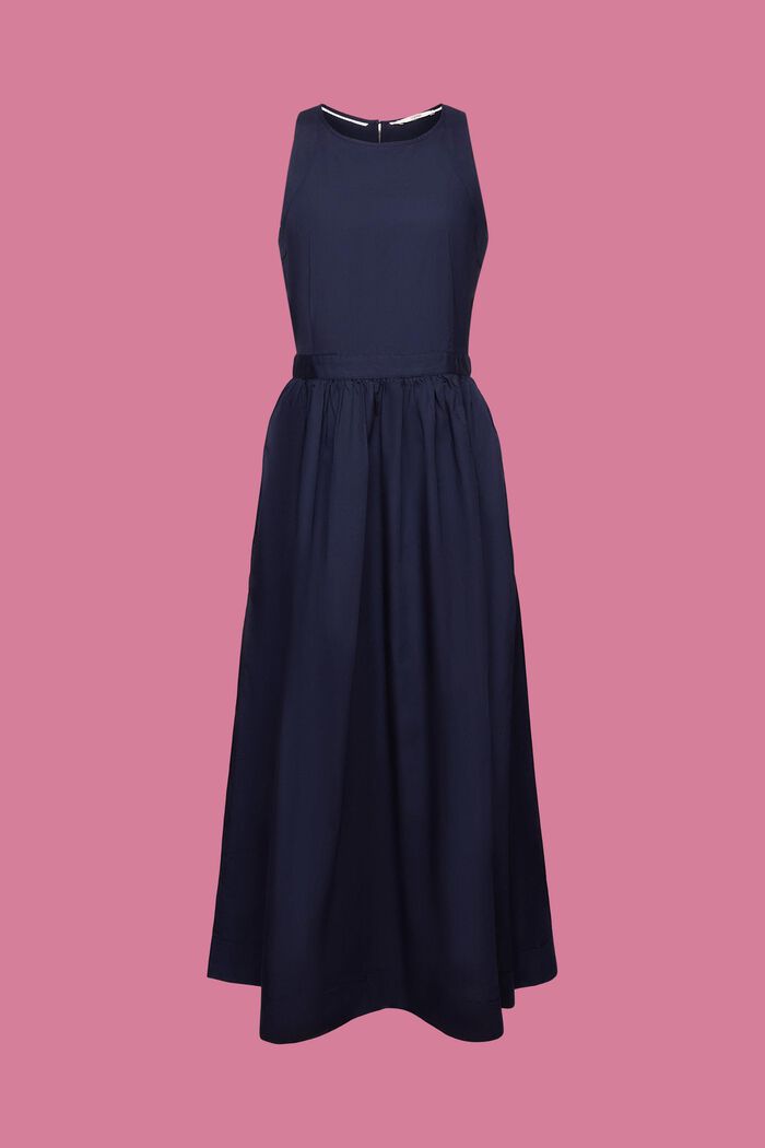 Cotton Midi Dress, NAVY, detail image number 6