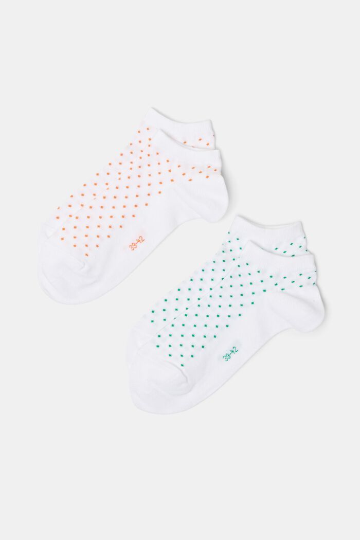 2-Pack Dotted Sneaker Socks, WHITE, detail image number 0