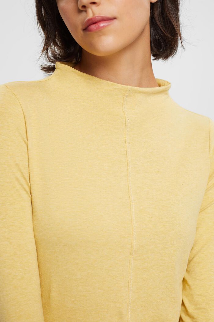 Boat neck long sleeve top, DUSTY YELLOW, detail image number 0