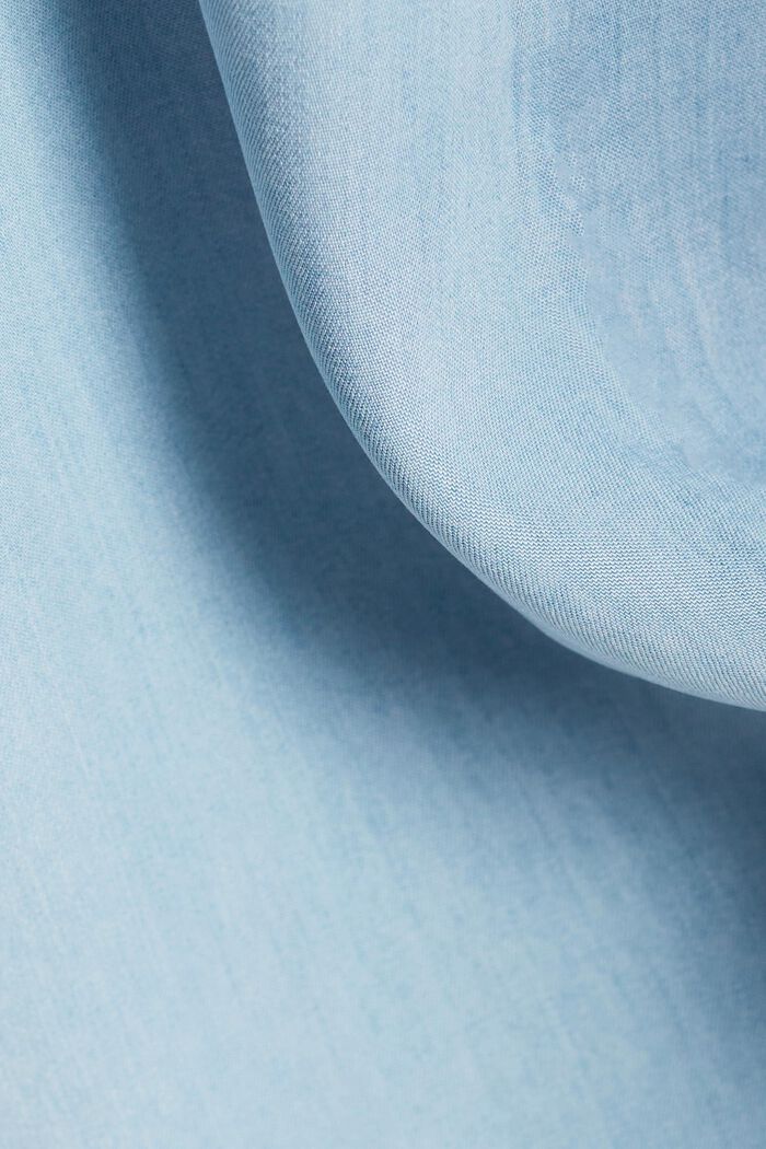 Belted TENCEL™ Denim Shirt Dress, BLUE LIGHT WASHED, detail image number 4