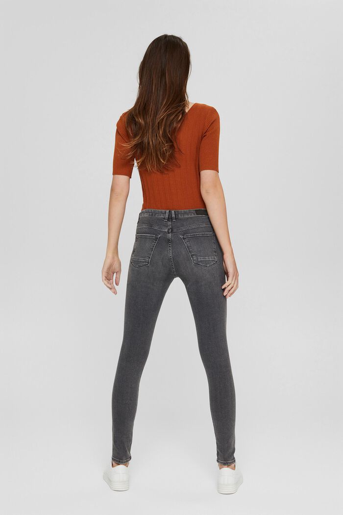 Organic cotton stretch jeans, GREY MEDIUM WASHED, detail image number 3