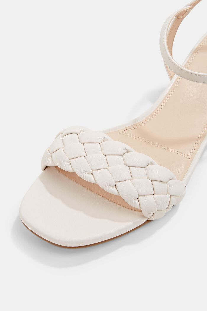 Sandals with braided straps, OFF WHITE, detail image number 4