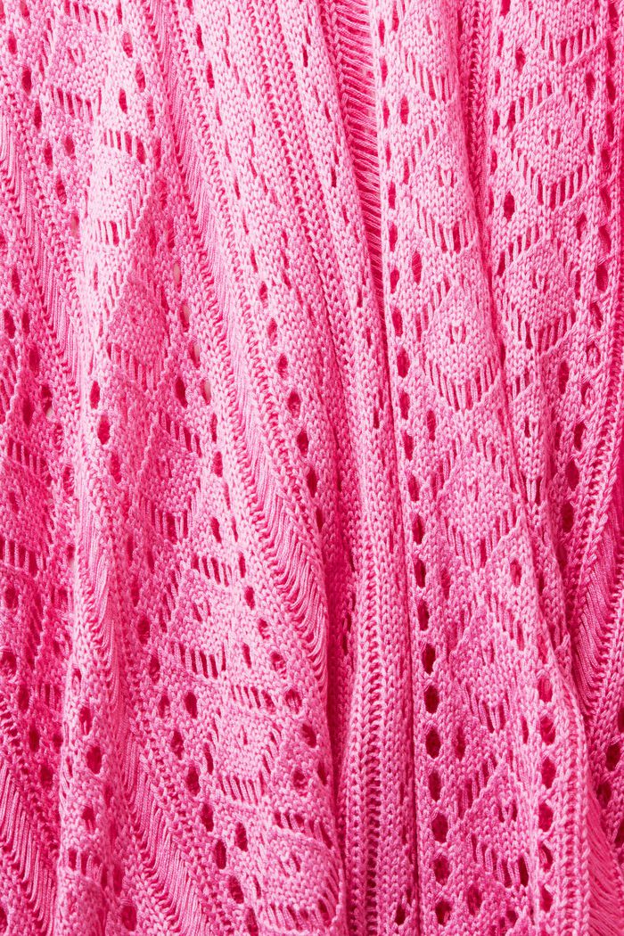 Side-Tie Crochet Poncho, PINK, detail image number 5