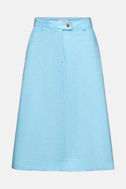 Linen A-Line Midi Skirt