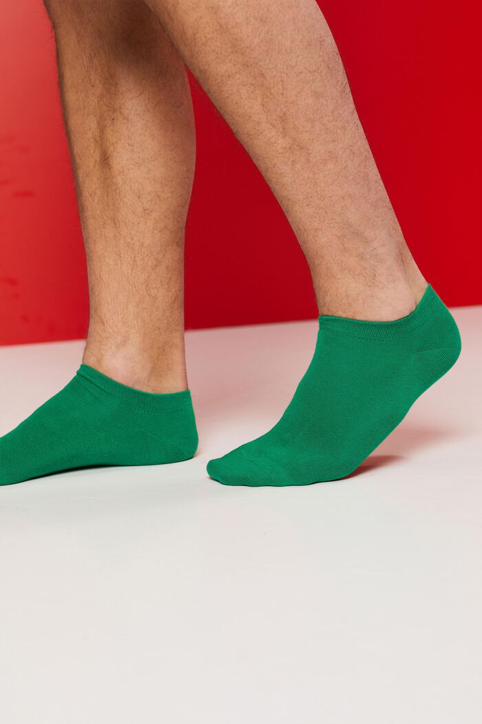 Double pack of trainer socks in an organic cotton blend, GRASS GREEN, detail image number 1