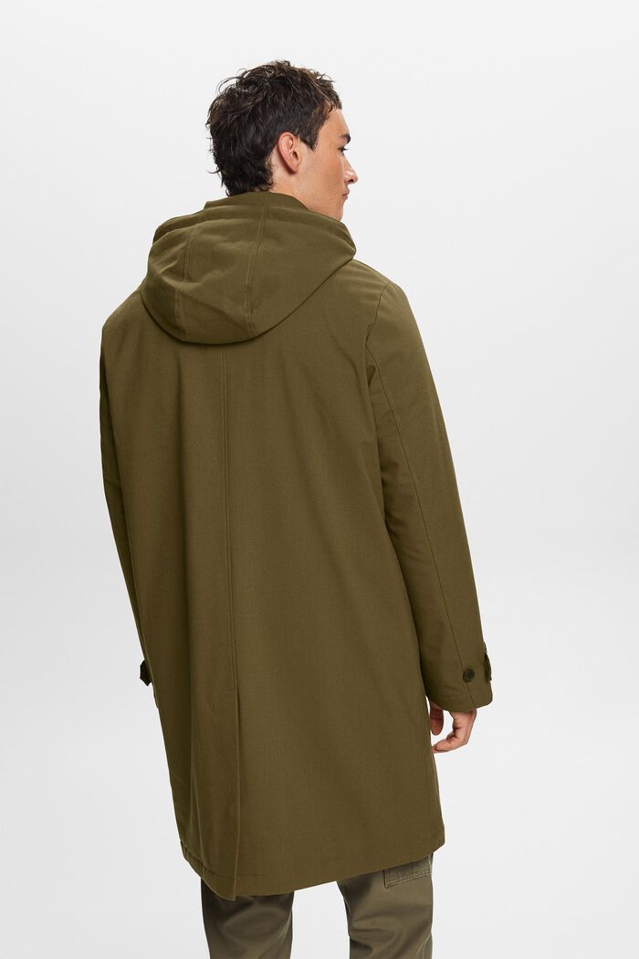 Recycled: padded mac coat with detachable hood, DARK KHAKI, detail image number 3