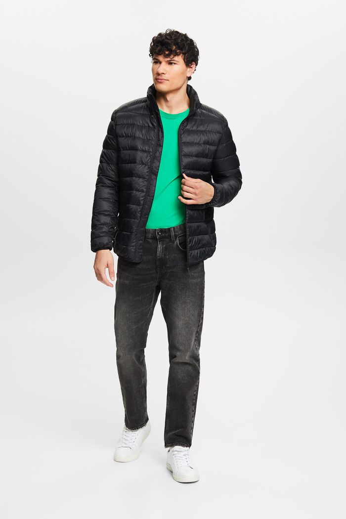Quilted jacket with high neck, BLACK, detail image number 1