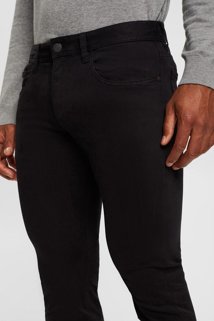 Slim fit trousers, organic cotton, BLACK, detail image number 0