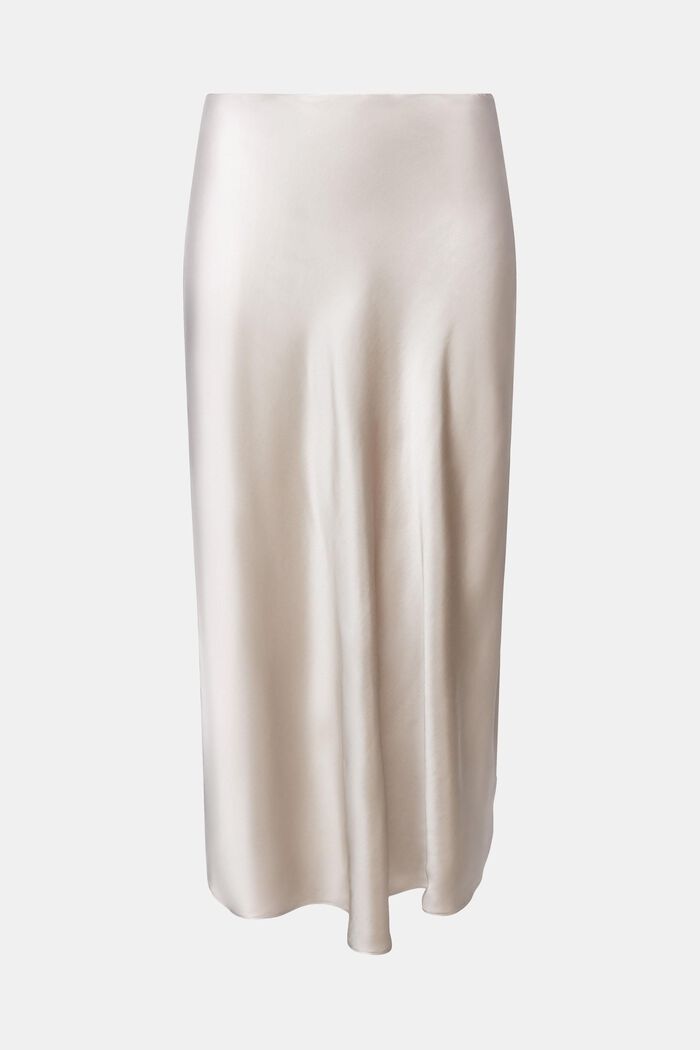 Satin Midi Skirt, LIGHT BEIGE, detail image number 6