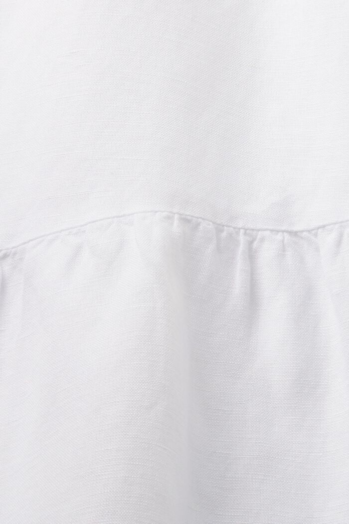 Linen blend blouse, WHITE, detail image number 5