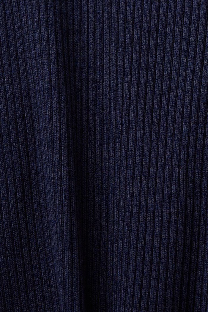 Rib-Knit Cardigan, NAVY, detail image number 4
