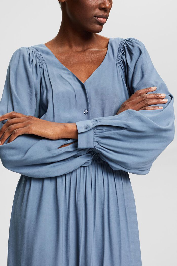 Plain dress, LENZING™ ECOVERO™, GREY BLUE, detail image number 3