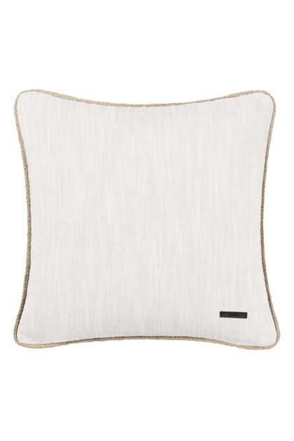 Linen-cotton blend decorative cushion cover, BEIGE, overview